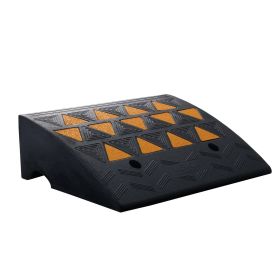 Rubber Curb Ramp 6" Rise Height Sidewalk Curb Ramp, 14.6" Width 19.3" Length Driveway Ramp for Curb, 15T Heavy Duty Rubber Ramp for Forklifts, Tr